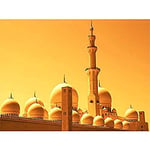 Mosque Dubai Golden Canvas Wall Art Print