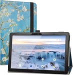 Compatible Avec Archos T101 Coque,Slim Pu Cuir Etui Et Pliable Stand Folio Housse Coque Couverture Pour 10.1"" Archos T101 4g Tablet(Non Compatible Avec Archos 101 Oxygen 4g),Almond Blossom