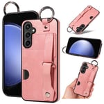 Samsung Galaxy S23 FE      Hand Strap PU Card Case    Pink