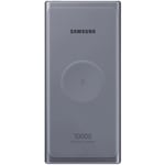 Samsung Wireless Battery Pack Eb-U3300 - Bloc De Charge Sans Fil/Banque D'énergie - 10000 Mah - 25 Watt - 3 A - Qc 2.0, Fc - 2 Connecteurs De Sortie (24 Pin Usb-C) - Sur Le Câble : Usb-C - Gris...