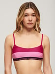 Superdry Elastic Bralette Bikini Top, Logan Pink