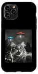 Coque pour iPhone 11 Pro Maine Coon Cat Selfie avec Alien OVNI Homme, Femme, Enfant