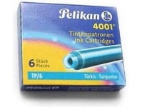 Pelikan 4001 Tp/6 - Bläckptron - Turkos (Paket Om 6) - För Pelikano P481  R480  Junior P67