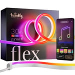 Twinkly Flex 3m, LED Tube Multicolor, RGB LED Strip Flexible, Compatible with Alexa and Google Home, Gaming Lights, 16 M+ Colors, USB C Power, App Control, White Wire