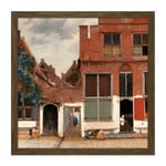 Vermeer View Of Houses In Delft The Little Street Square Framed Wall Art Print Picture 16X16 Inch