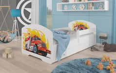 Lasten sänky ADRK Furniture Pepe Fire Truck, 80x160 cm, valkoinen