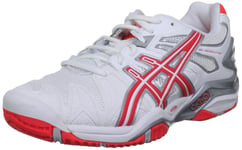 ASICS Women's Gel Resolution 5 W White/Diva Pink/Lightning Tennis Shoe E350Y 0121 5.5 UK