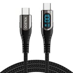 Ocetea USB C to USB C Charger Cable, 100W USB C Cable with LED Display, PD Fast Charging Cable Compatible with iPhone 16 15 Pro Max, Galaxy S24 S23 Ultra, Huawei, MacBook Pro, Steam Deck(2M)