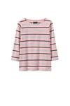 Crew Clothing Womens 3 Colour Breton Stripe Tee In Pink