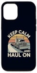 Coque pour iPhone 12/12 Pro Trucker Life : Keep Calm and Haul On Retro Truck Driver