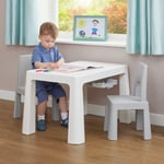 Liberty House Toys Kids Plastic Table and Chairs -White&Grey