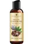 Handcraft Blends Organic Castor Oil - 118 ml - 100% Pure and Natural - Premium Grade Oil for Hair Growth, Eyelashes and Eyebrows - Carrier Oil - Hair and Body Oil