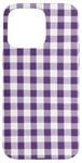 iPhone 15 Pro Max Purple White Checkered Plaid Flannel Gingham Pattern Checker Case