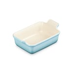 Le Creuset Héritage Plat Rectangulaire, Céramique, 19 cm, 1,1 L, Bleu Caraïbes, 71102191700001