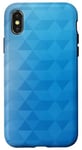 Coque pour iPhone X/XS Polygone Géométrie Océan Bleu Dégradé