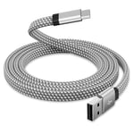 Magtame Câble USB C magnétique - Coiled - Câble de charge USB A vers USB C - 1 m - Câble de charge plat de type C - Compatible avec Samsung - Pour appareil USB C pour pad - Argenté