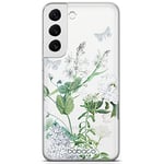 BABACO ERT Group Coque de téléphone Portable pour Samsung S22 Plus Original et sous Licence Officielle Motif Flowers 033 Parfaitement adapté à la Forme du téléphone Portable, partiel imprimé