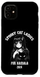 Coque pour iPhone 11 Chat effrayant pour Kamala Harris Tim Walz 2024 Crazy Cat