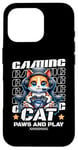 Coque pour iPhone 16 Pro Paws And Play Jeu vidéo chat pour hommes, garçons, femmes, enfants