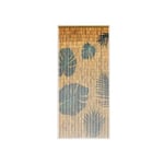 Rideau de porte Bâtonnets de bambou peints, dessin feuilles monstera et palmier - 90 x 200 cm - Morel 90x2x200cm Vert