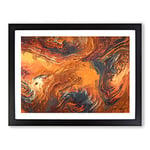 Breaking Down In Abstract Modern Art Framed Wall Art Print, Ready to Hang Picture for Living Room Bedroom Home Office Décor, Black A4 (34 x 25 cm)