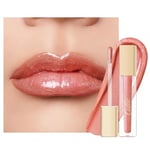 Oulac Rose Abricot Gloss à Lèvres Pailleté - Hydratant Rouge à Lèvres Liquide | Huile a Levre Brillant, Gloss Transparent Lip Oil - Enrichi en Extrait de Rose | Formule Vegan - 4,5ml, Flash! (C18)