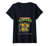 Womens Teenage Mutant Ninja Turtles Distressed Turtle Power V-Neck T-Shirt