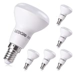 LEDGLE Petite Ampoules LED E14, Reflecteur 6W 500lm Équivalent Ampoule Incandescente 50W, avec culot à vis, 3000K-Blanc Chaud, Faisceau de 180°- Lot de 6