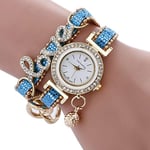 Regarder Alliage Diamant Love Letter Bracelet for Les Femmes (Noir) (Couleur : Lake Blue)