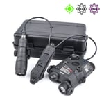 (Green Laser M300A) PEQ15 Red Dot Laser Aiming IR Akkukotelo Surefir M300 M600 Taskulamppu Tactical Dual Control kaukosäädin sopii 20mm kiskoon