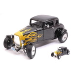 FORD HOT ROD WINDOW COUPE' 1932 BLACK/YELLOW FLAME 1:18 MotorMax Auto d'Epoca