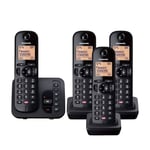 Panasonic KX-TGC264EB Cordless Phone, Four Handsets with Answering Machine