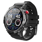 Montre Connectée Antichoc Rubicon avec Cadran Métallique Tracker d'Activités Robuste et Étanche IP68 - Noir / Gris