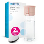 BRITA Water Filter Bottle Apricot (600ml) - portable water filtration bottle for hydration on-the-go, filters chlorine, organic impurities, hormones & pesticides and preserves key minerals