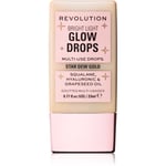 Makeup Revolution Bright Light Glow Drops Flydende highlighter Skygge Golden Star Dew 23 ml