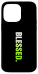 Coque pour iPhone 14 Pro Max Vert béni. Graphique vertical en couleur verte