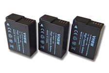 3 Batteries pour Panasonic Lumix DMC-G5K DMC-G5W DMC-FZ330 DMC-G5 1000mAh