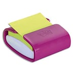 Post-It Dévidoir z-notes Super Sticky Post-it - fuchsia + 1 bloc vert néon 76x76 mm 90 feuilles