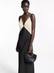 Mango Ines Colour Block Maxi Dress, Black/Cream