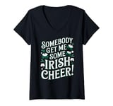 Womens Funny Saint Patricks Day Irish Pride Shamrock Lucky Green V-Neck T-Shirt