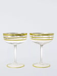 John Lewis Striped Coupe Cocktail Glass, Set of 2, 180ml, Gold