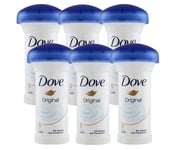 6 x 50ml Dove Mushroom Antiperspirant Deodorant Stick Original Cream Women