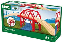 BRIO World Curved Bridge for Kids Age 3 Years and Up, Compatible with all BRIO