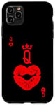 iPhone 11 Pro Max Queen Of Hearts Card Valentine Lips. Valentine Kisses Case