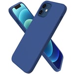 ORNARTO Coque pour iPhone 12 Case 6,1" et iPhone 12 Pro Case,Fine en Caoutchouc Liquid Silicone Cover Protection Bumper Anti-Choc Housse Étui 6,1 Pouces Bleu Royal