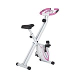 Ultrasport F-Bike, F-Rider Basics, Bike Trainer, Fitness Bike LCD Training Computer, Foldable Exercise Bike, Max. User weight 110 kg, pulse measurement, 8 resistance levels, trim wheel, Pink