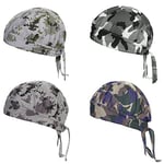 BLMHTWO Lot de 4 Chiffons pour Homme, Bandana de Cyclisme avec Une Queue de Longueur Moyenne et Deux Sangles réglables, Doublure Respirante à séchage Rapide, pour Sport, Course à Pied, randonnée