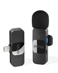 Boya by-V1 Micro iPhone,Micro Cravate sans Fil 2,4 GHz Plug Play Mnini à Clipser avec Suppression du Bruit pour vlogging, vidéo, Podcast, Interview, Enregistrement Youtube