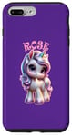 Coque pour iPhone 7 Plus/8 Plus Motif licorne mignon pour filles avec nom rose