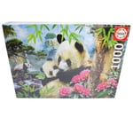 Educa - Puzzle de 1000 pièces pour Adultes | Pandas. Comprend Fix Puzzle Tail pour l'accrocher Une Fois l'assemblage terminé. À partir de 14 Ans (17995)